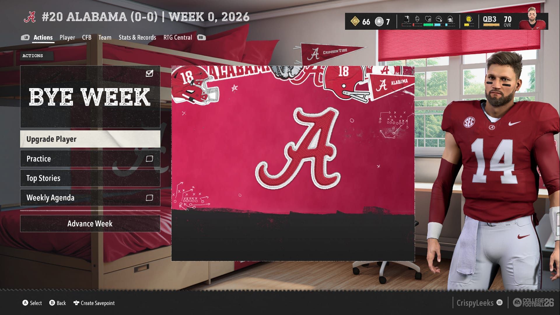 redshirt in cfb 26 road to glory