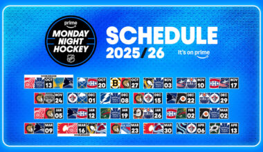 Prime Video announces Monday Night Hockey schedule for 2025-26 season