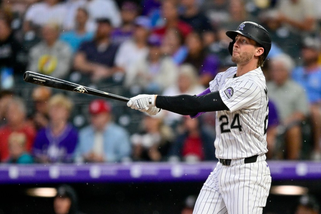 Colorado Rockies player #24 at bat.