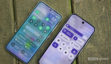 Quick settings UIs in One UI 8 and Android 16.