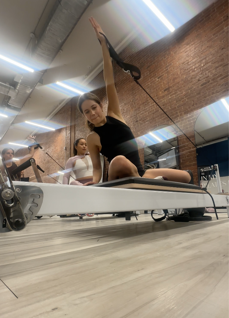 reformer pilates running up stairs