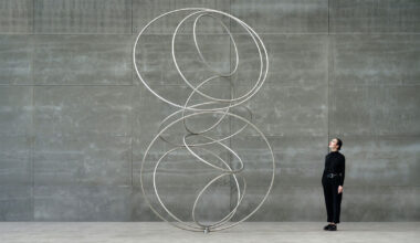 nine steel rings continuously rotate in cycles for SpY's kinetic sculpture