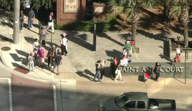 Heavy police presence at "Stop Starving Gaza Now" protest in Dallas
