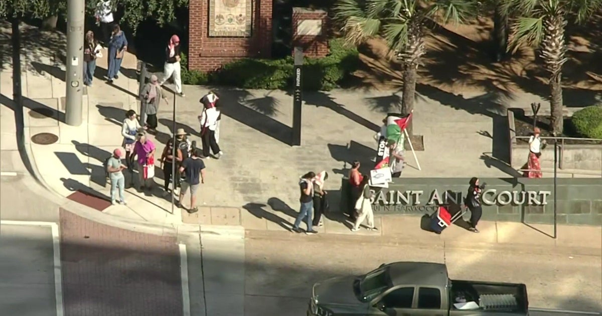 Heavy police presence at "Stop Starving Gaza Now" protest in Dallas