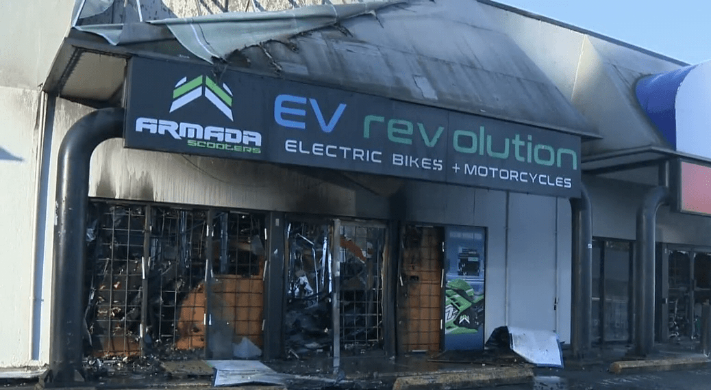 Click to play video: 'Surrey e-bike and e-scooter store ravaged by fire'