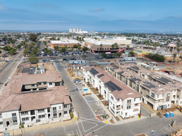The Citrus Bay development, with 244 units when completed, is situated on the site of the former Sears department store at the Chula Vista Shopping Center, which is located between H and I Street.  (Nelvin C. Cepeda / The San Diego Union-Tribune)