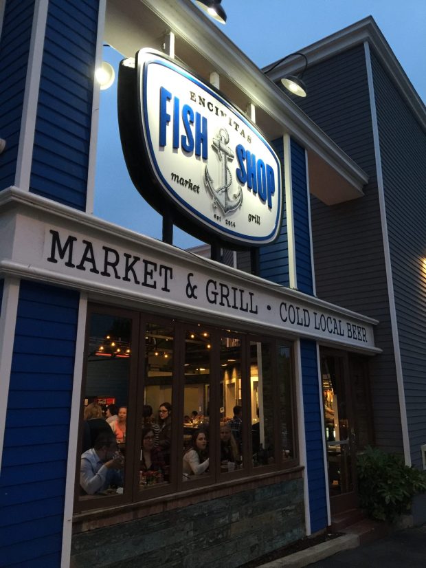 The exterior of the Fish Shop restaurant in Encinitas. The company's fourth location will open this fall in Oceanside. (Fish Shop)