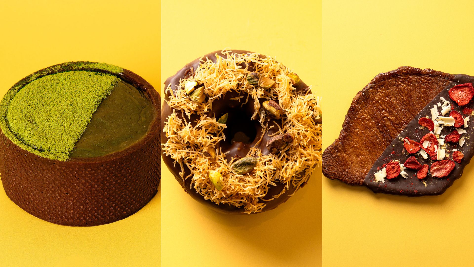 Sweet Graffiti's Parisian flan, Dubai Donut, and Croissant Crisp.