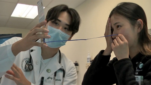 health care provider treating a patient