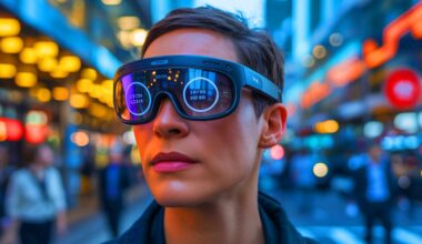 Illustration of Meta's vision for replacing smartphones with smart glasses and augmented reality devices, generated by artificial intelligence.