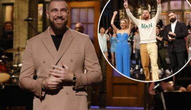 Travis Kelce says hosting 'SNL' was hard since he can't 'read that well'