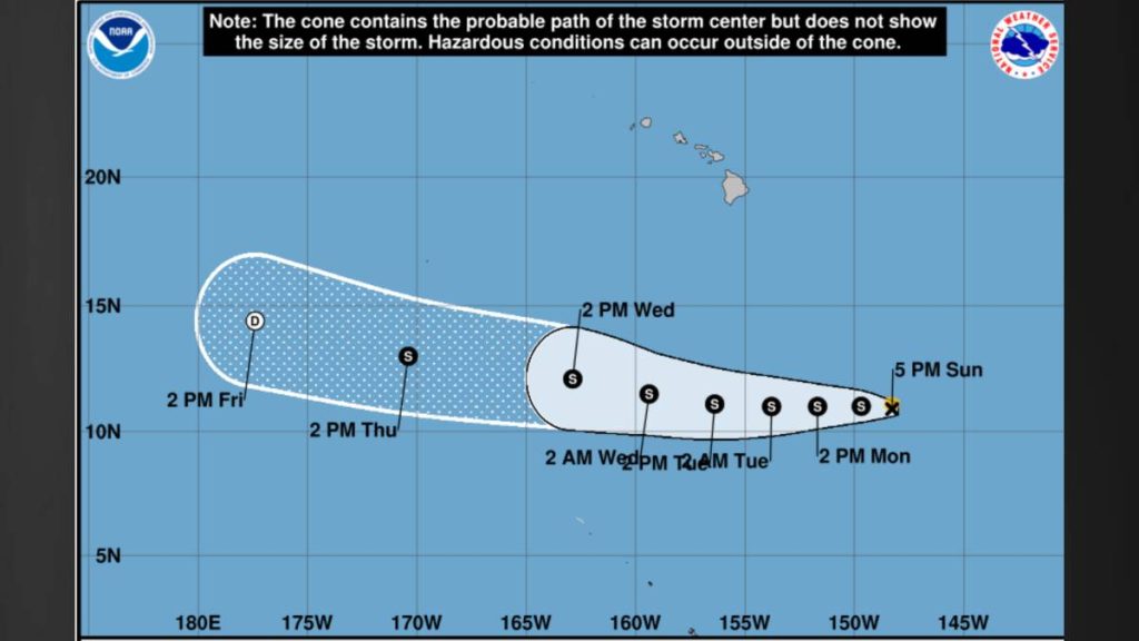 Depression strengthens to tropical storm southeast of Hawaiian Islands : Big Island Now
