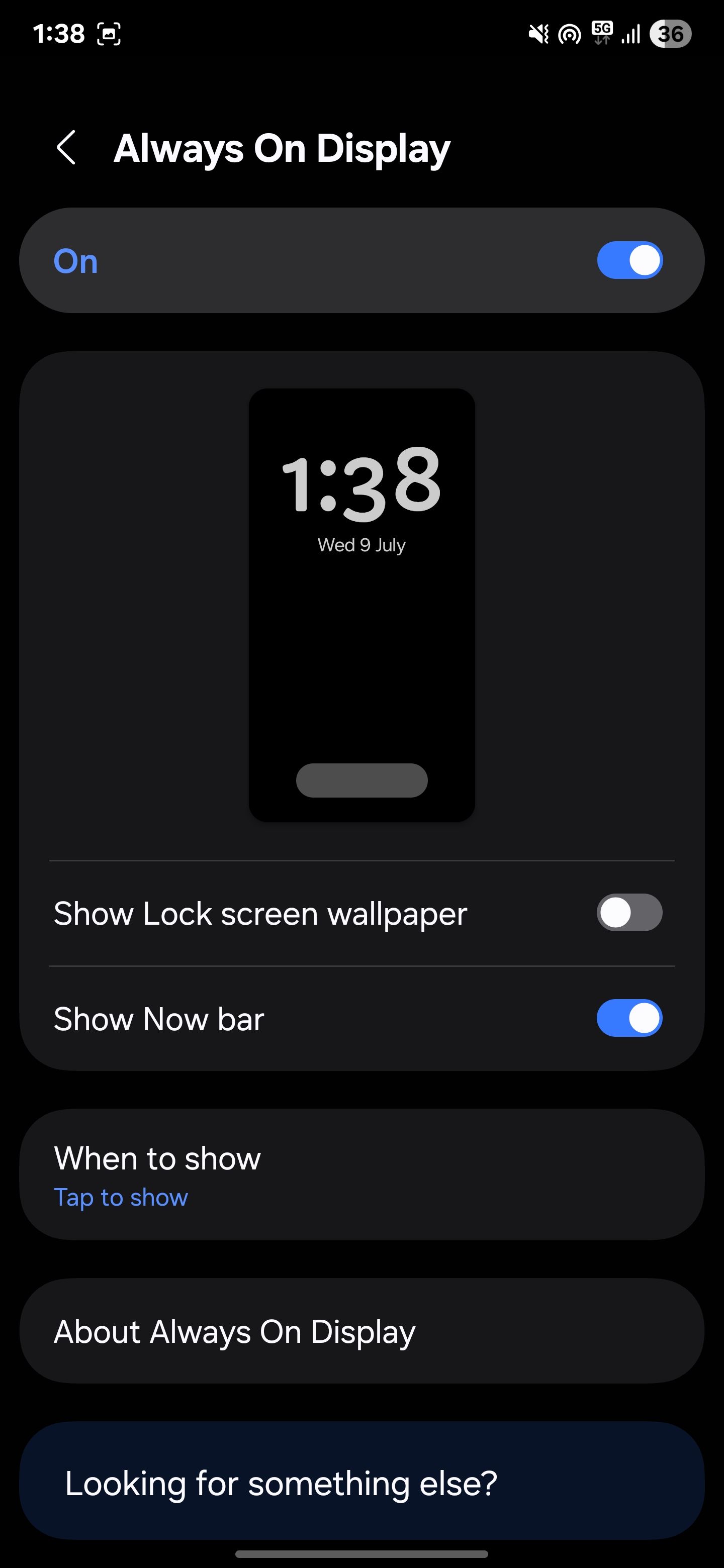 Turning off AOD in Sasmung Settings menu-1
