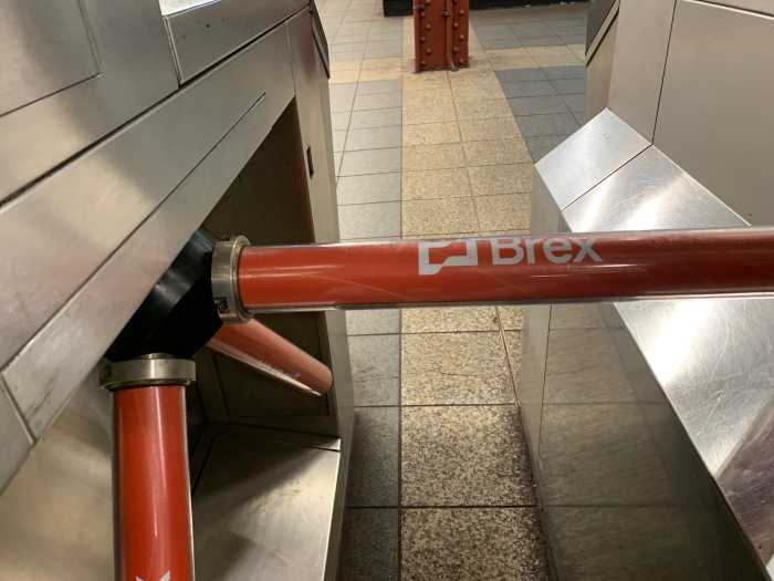 turnstile arm in a subway