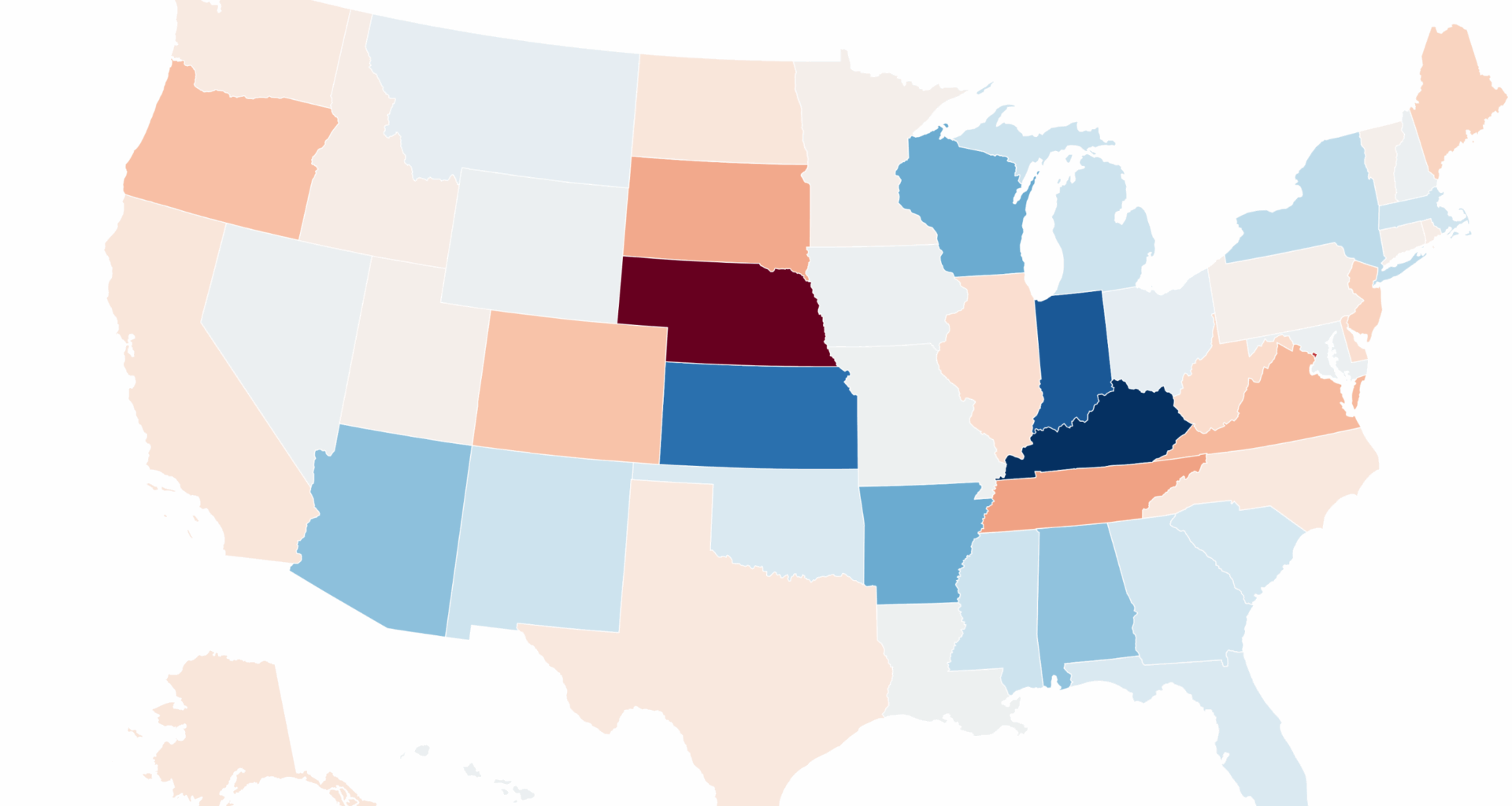 Map Shows States Where Unemployment Claims Are Rising and Falling