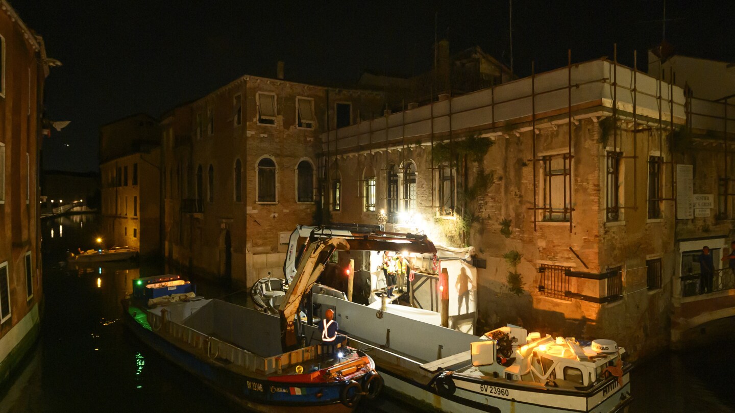 Banksy work 'The Migrant Child' being restored in Venice