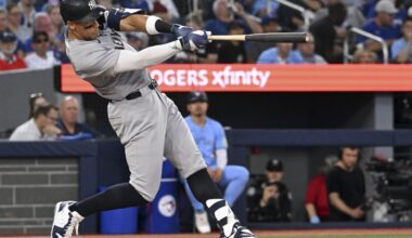 Aaron Judge out for Yankees' game vs. Phillies because of elbow injury