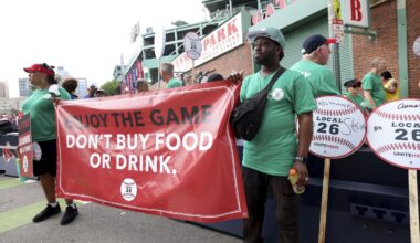 Concession workers on strike at Fenway Park