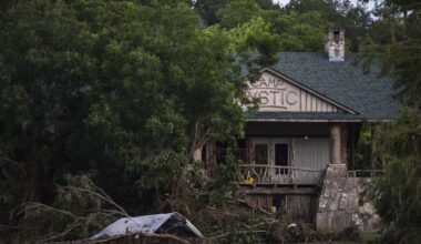 Dozens of Camp Mystic buildings were removed from a 100-year flood map in recent years, records show