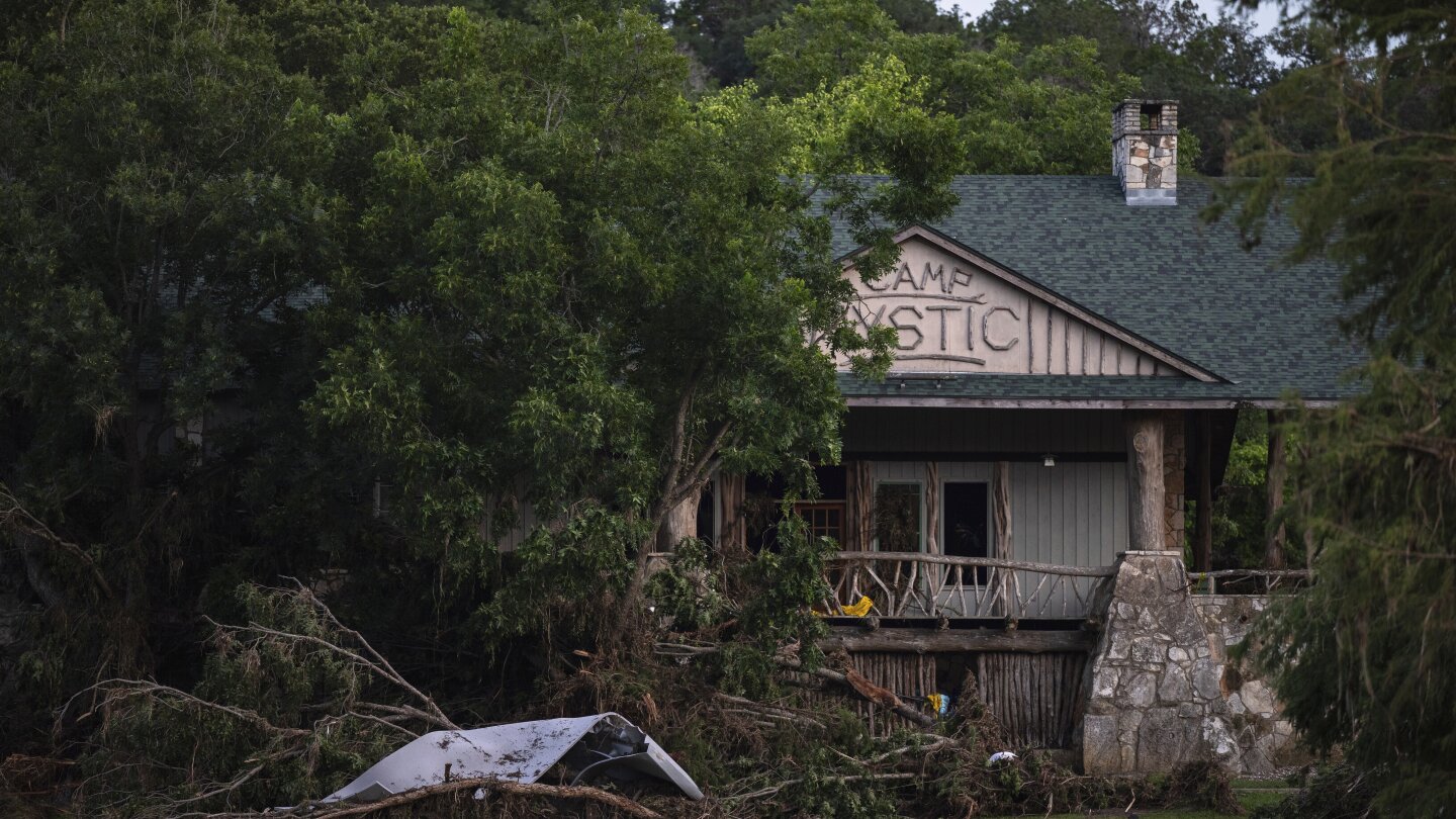 Dozens of Camp Mystic buildings were removed from a 100-year flood map in recent years, records show
