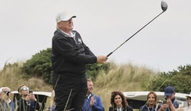 Trump caps his Scottish visit by opening a new golf course