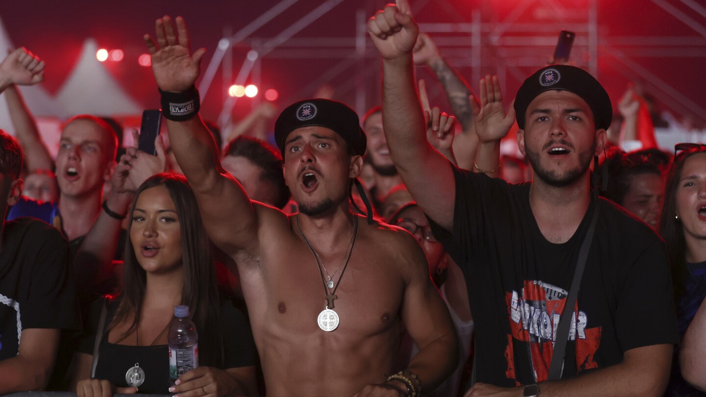 Croatian singer and fans perform pro-Nazi salute at massive concert