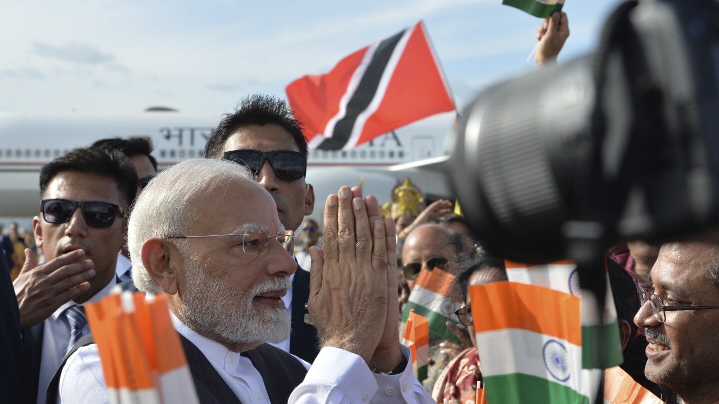 Indian leader Modi promises trade and investment on Trinidad visit