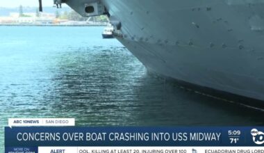 Man arrested after crashing boat into USS Midway