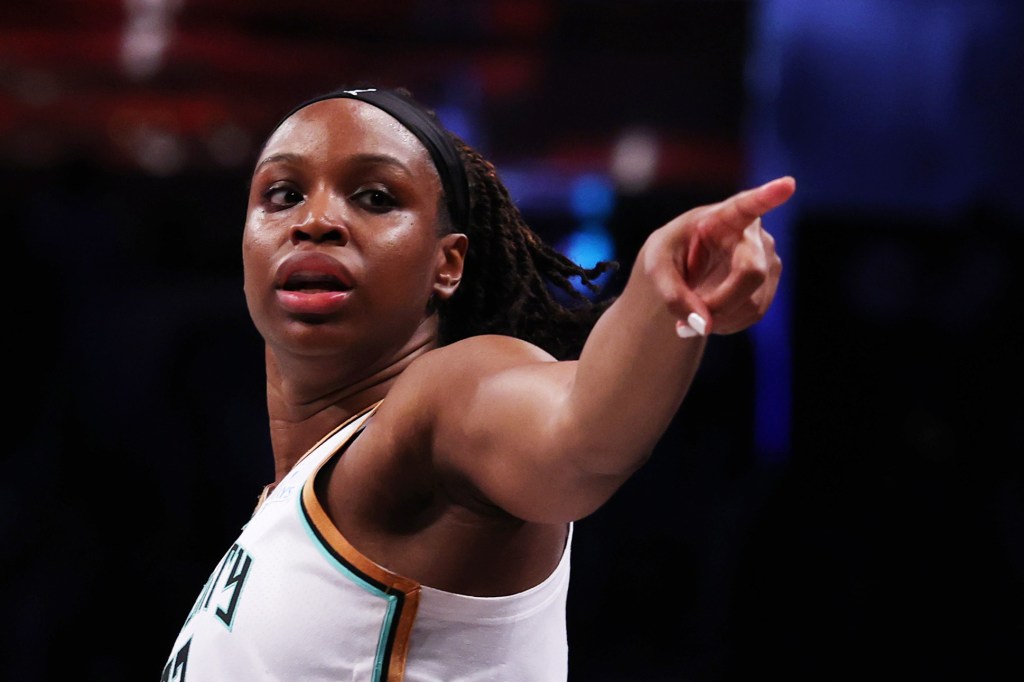 Kennedy Burke celebrates during the Liberty-Sparks game on June 3, 2025. 