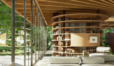 a spiraling, skylit timber structure to shape this brazilian home by victor ortiz