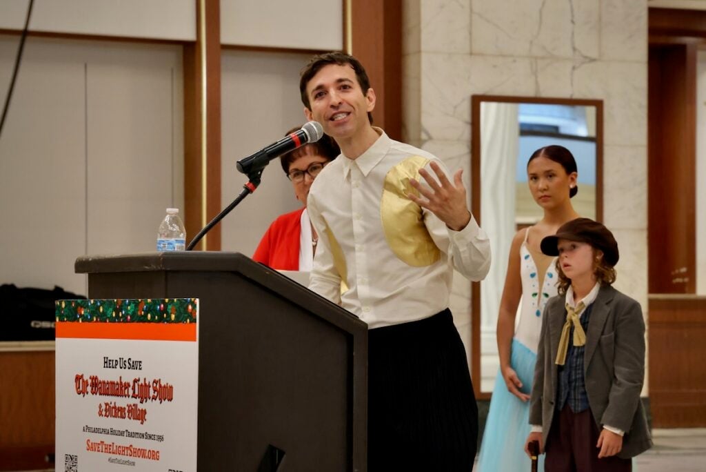 Anthony Roth speaking at Wanamaker Building