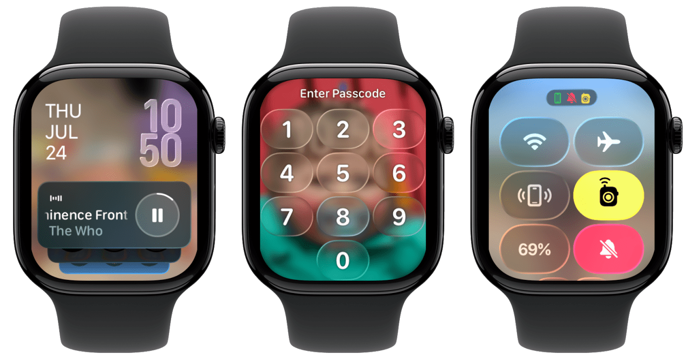 Liquid Glass throughout watchOS 26