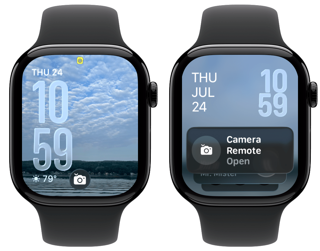 A smart stack hint for the Camera app.