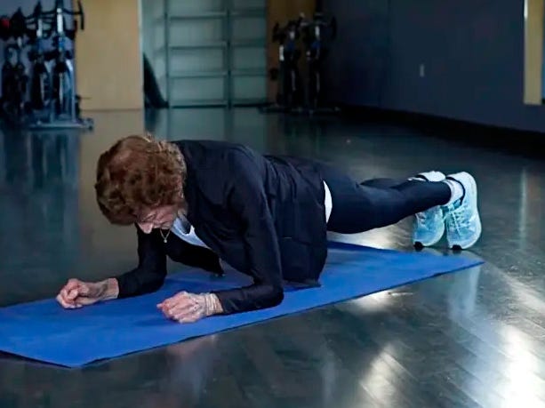 centenarian exerciser geraldine “jerry” leo.