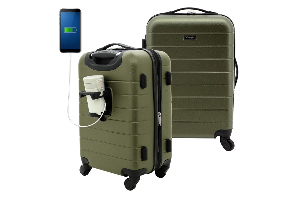 Green suitcase duo