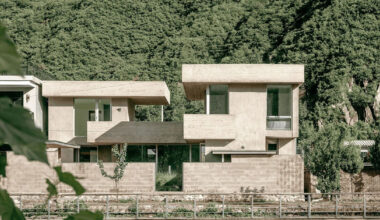 riverside house's geometric concrete volumes by xiān architects emerge in beijing