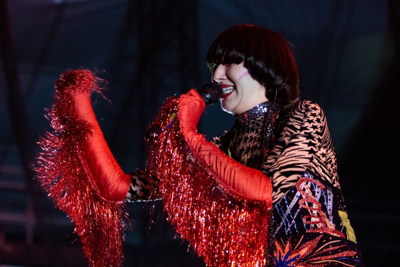 Yeah Yeah Yeahs perform at Huntington Bank Pavilion at Northerly Island in Chicago on June 1, 2023.