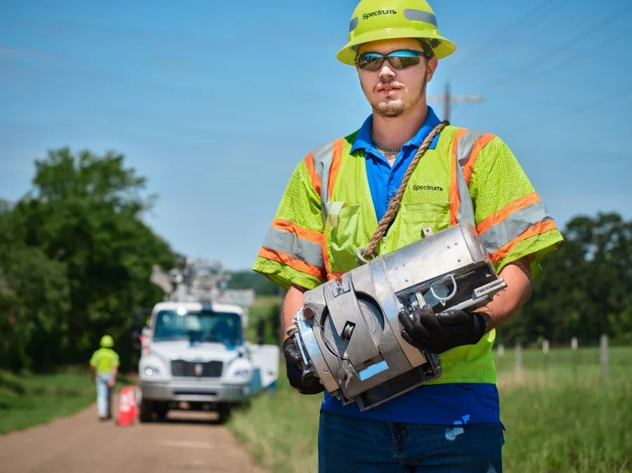 Spectrum workers deploying fiberoptic cable in Mount Pleasant. Photo courtesy of Spectrum.
