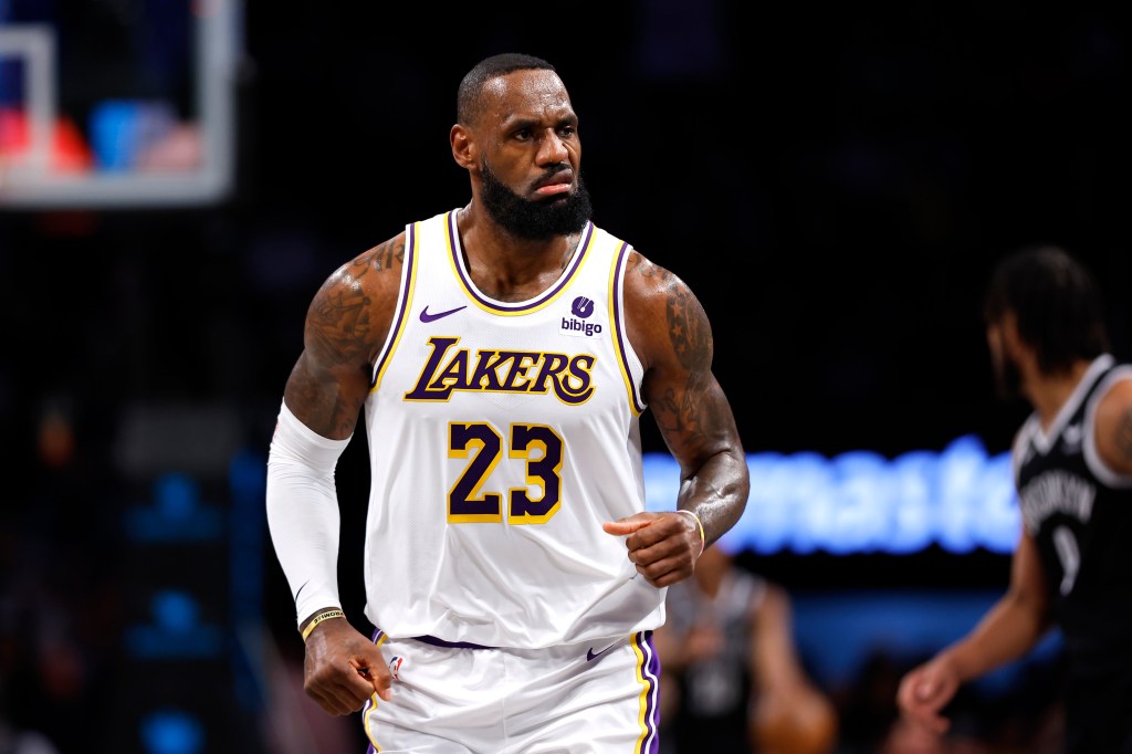 LeBron James in Lakers uniform.