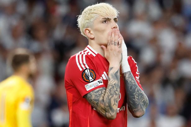 Manchester United's Alejandro Garnacho during their Europa League Final loss to Spurs
