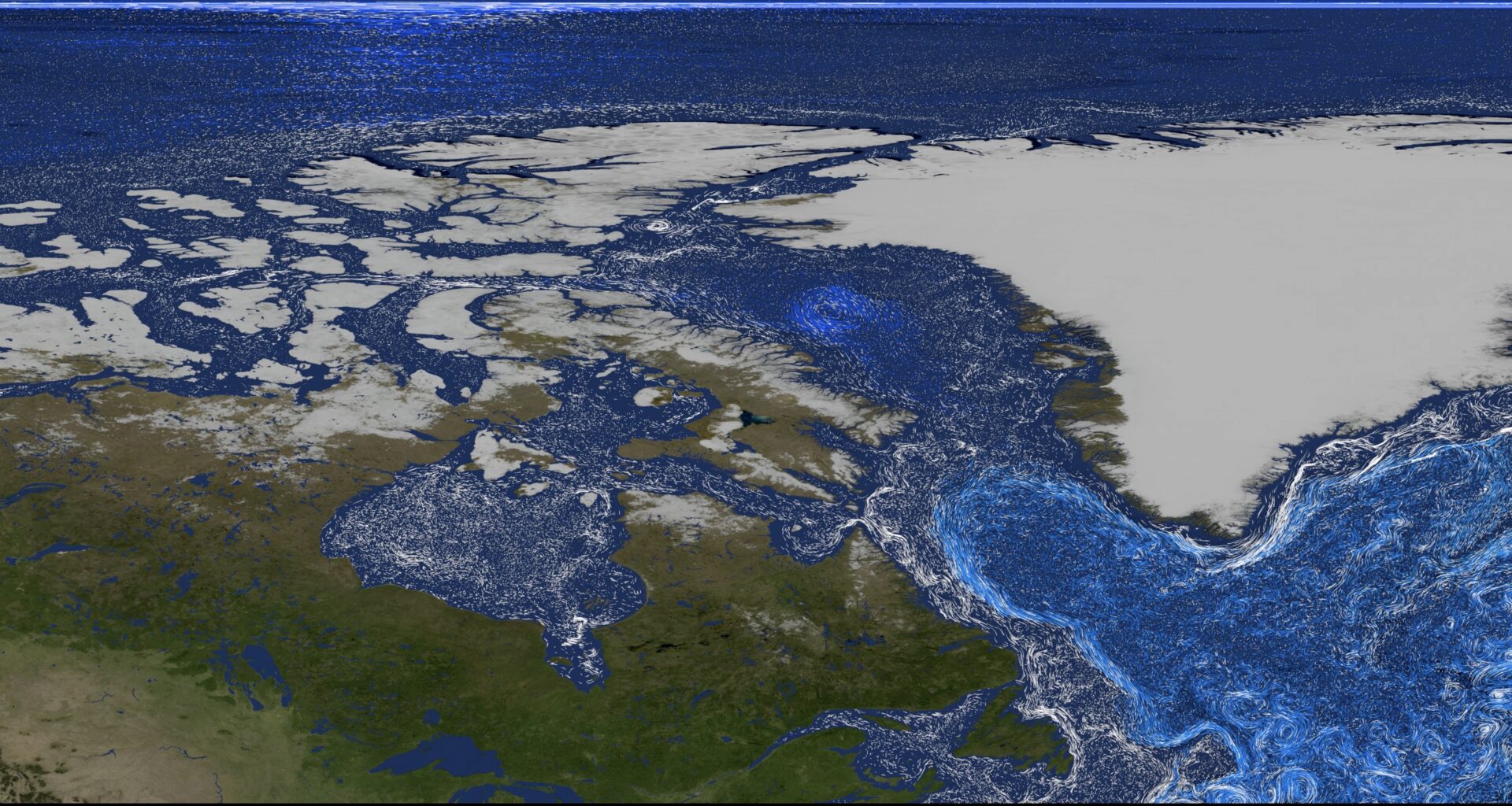 Ocean currents swirl around North America