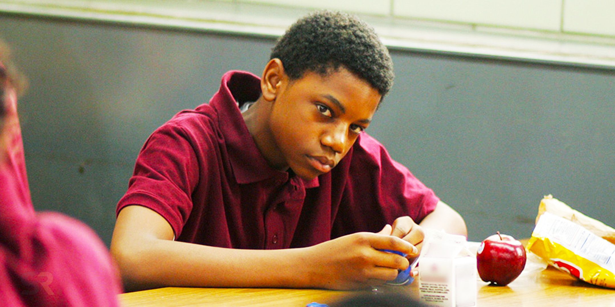 Duquan in the cafeteria in The Wire