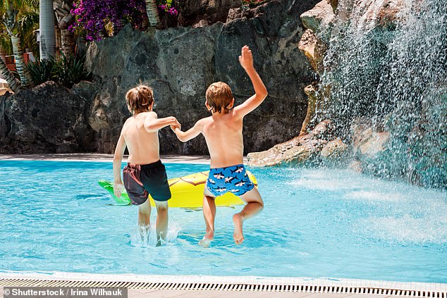 Experts warn that water parks can spread the highly contagious disease if their water has not been treated properly, leaving youngsters at risk of infection (stock image)