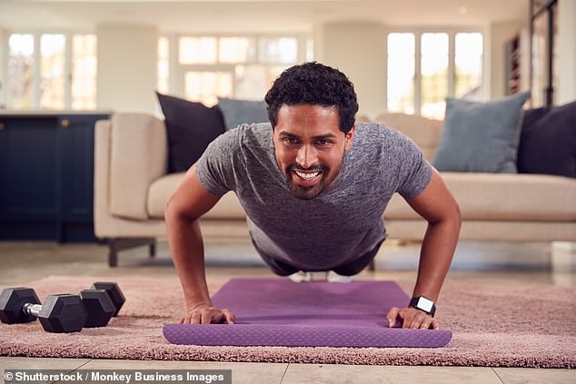 Man performs a press-up, the country's most hated exercise