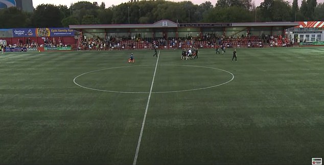 After a lengthy spell receiving treatment, the 19-year-old star was taken off on a stretcher