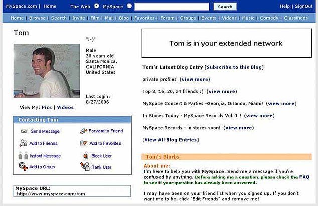 MySpace was a social media platform launched in 2003 that let users design profiles, communicate with friends, share photos and diaries and post music to their page