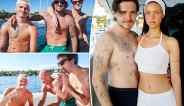 Cruz Beckham shows united front with dad David, brother Romeo as rift with Brooklyn deepens