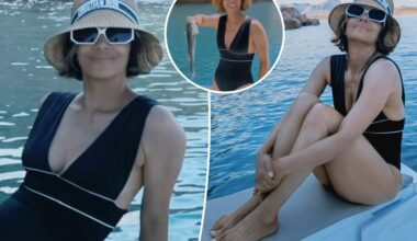 Halle Berry stuns in plunging swimsuit on fishing trip