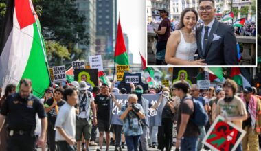 Couple gets married in midst of wild anti-Israel protest: "Nothing can stop love"