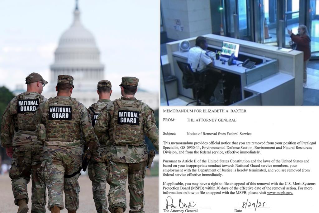Bondi fires DOJ staffer who flipped off National Guard in DC — and was seen boasting about it